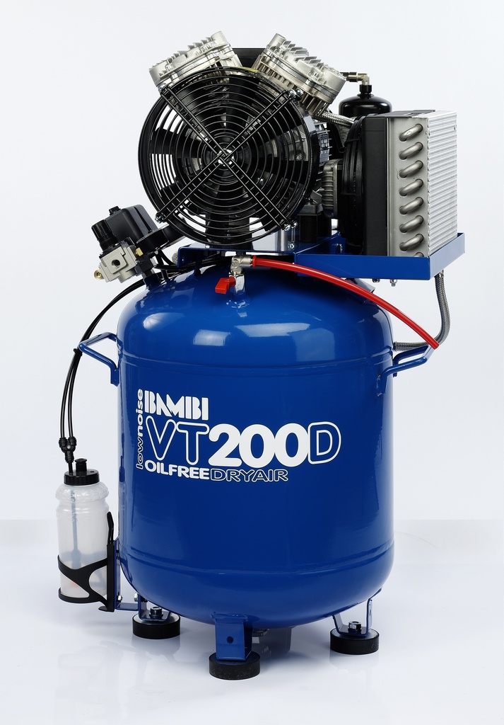 Ultra geluidsarme olievrije compressor + AirDryer BAMBI VT-200D
